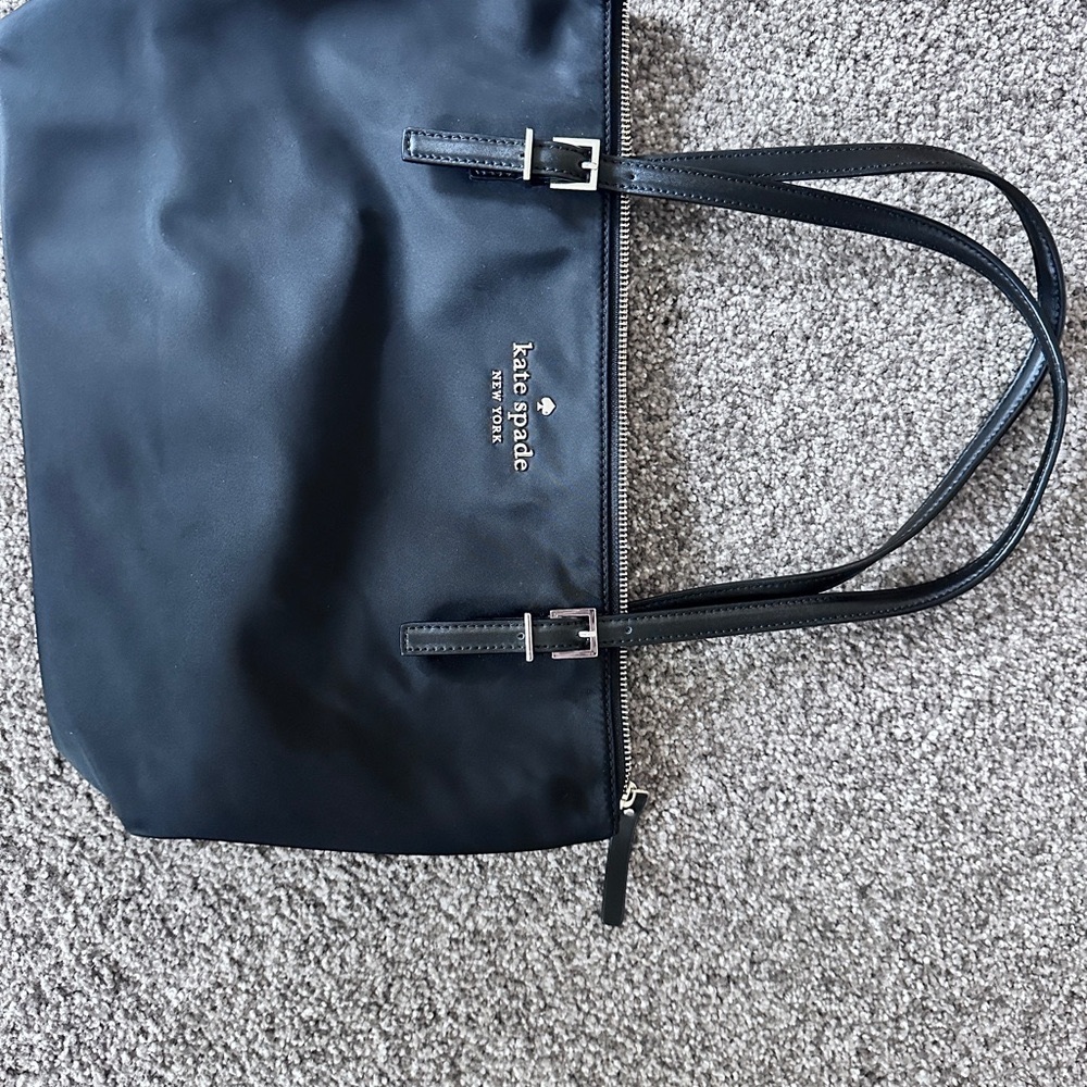 Kate Spade Black Structured Tote with Leather Straps